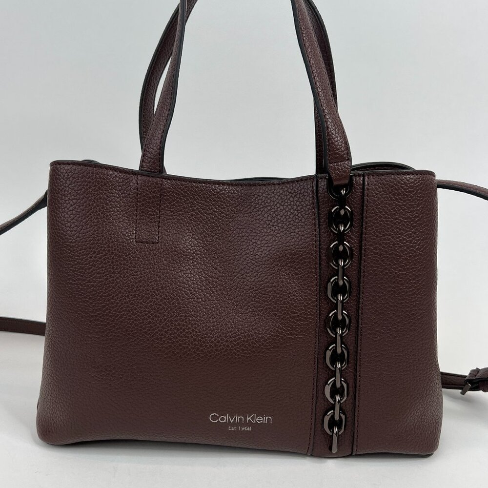 Calvin Klein Adeline Triple Compartment Satchel, Brunette